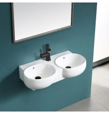 Раковина CeramaLux 80 B2004 двойная Белая глянцевая