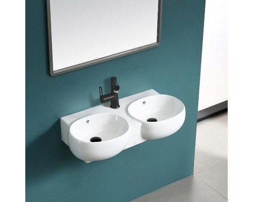 Раковина CeramaLux 80 B2004 двойная Белая глянцевая