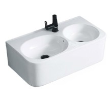 Раковина CeramaLux 75 A1006 двойная Белая глянцевая