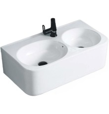 Раковина CeramaLux 75 A1006 двойная Белая глянцевая