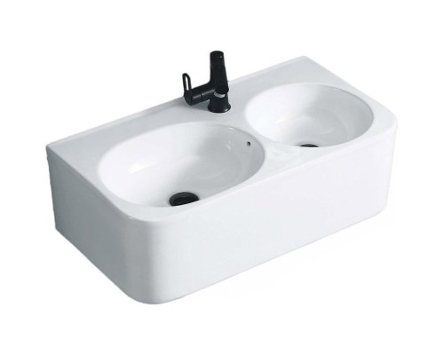 Раковина CeramaLux 75 A1006 двойная Белая глянцевая