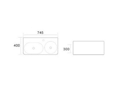 Раковина CeramaLux 75 A1006 двойная Белая глянцевая
