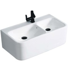 Раковина CeramaLux 75 A1007 двойная Белая глянцевая