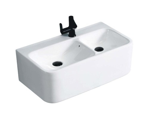 Раковина CeramaLux 75 A1007 двойная Белая глянцевая