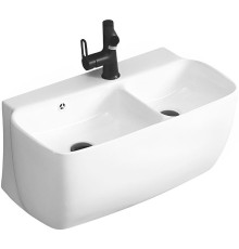 Раковина CeramaLux 68 A1009 двойная Белая глянцевая