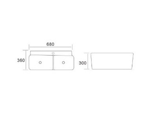 Раковина CeramaLux 68 A1009 двойная Белая глянцевая