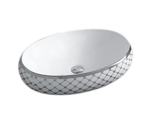 Раковина-чаша CeramaLux 59 262 Белая Серебряная