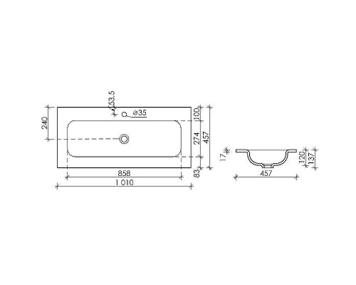 Раковина Ceramicanova Grace 100 CN7013MB Черная матовая