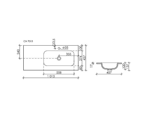 Раковина Ceramicanova Grace 100 R CN7015MB Черная матовая