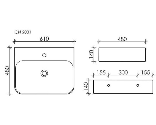 Раковина Ceramicanova Aura 60 CN2001 Белая