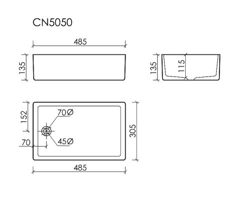 Раковина-чаша Ceramicanova Element 48,5 CN5050 цвет Белый