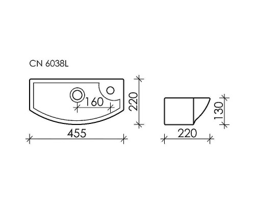Раковина Ceramicanova Element 45 L CN6038L Белая