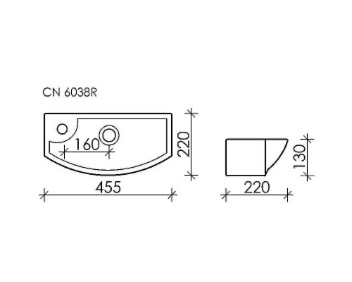 Раковина Ceramicanova Element 45 R CN6038R Белая