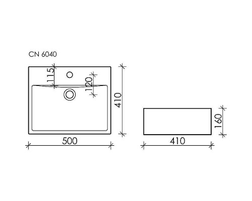 Раковина Ceramicanova Element 50 CN6040 Белая