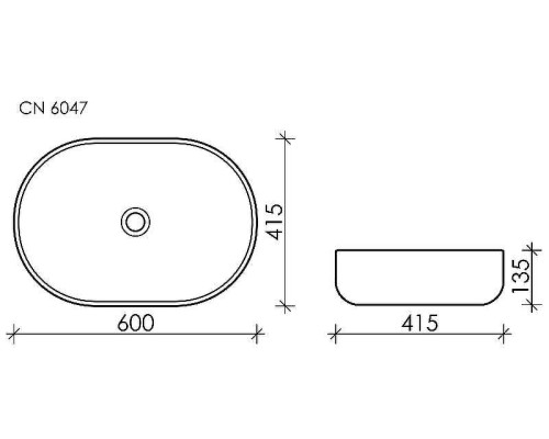 Раковина-чаша Ceramicanova Element 60 CN6047MDH Темный антрацит матовый