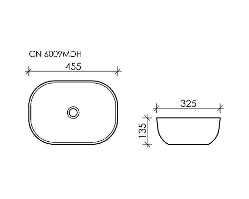 Раковина-чаша Ceramicanova Element 45 CN6009MDH Темный антрацит матовый