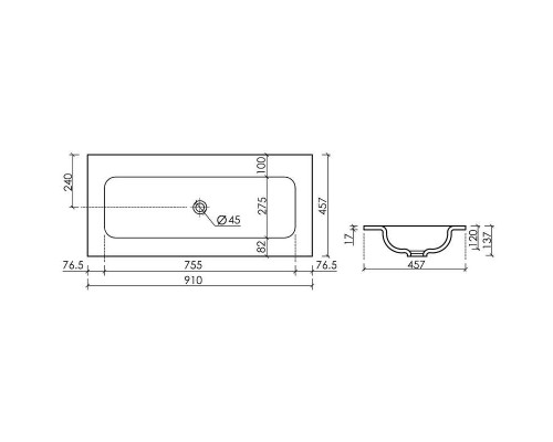 Раковина Ceramicanova Grace 90 CN7019wx Белая