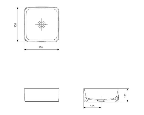 Раковина-чаша Cersanit Crea 35 Square 64753 Белая