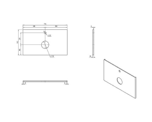 Столешница под раковину Cersanit Wood 80 64188 Орех матовый