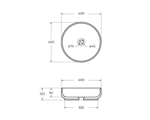 Раковина-чаша Cezares 40 CZR-6595 цвет Белый