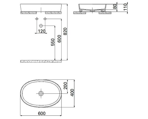 Раковина-чаша Creavit Loop 60 LP160-00CB00E-0000 Белая