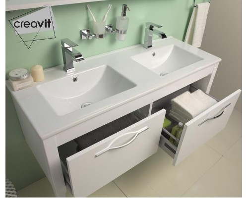 Раковина Creavit Su 121 SU121-00CB00E-0000 двойная Белая