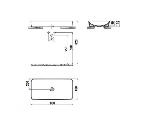 Раковина-чаша Creavit Ultra 80 UL080-00CB00E-0000 Белая