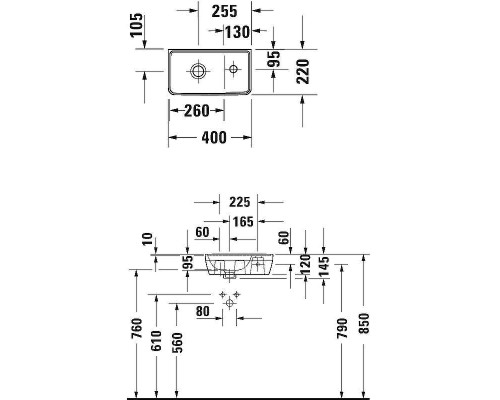 Раковина Duravit D-Neo 40 0739400041 Белая