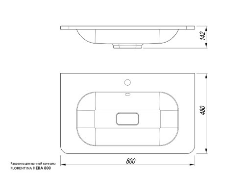 Раковина Florentina Нева 80 10.250.00800.201 цвет Жасмин