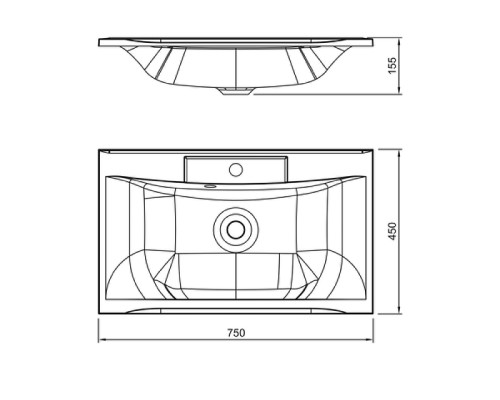 Раковина Florentina Прима 75 10.010.00750.307 цвет Серый шелк