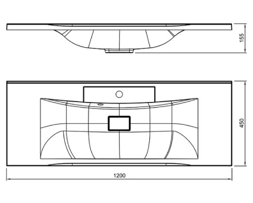 Раковина Florentina Прима 120 10.010.01200.302 цвет Антрацит