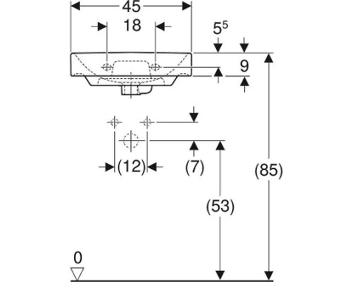 Раковина Geberit Smyle Square 500.222.01.1 Белая