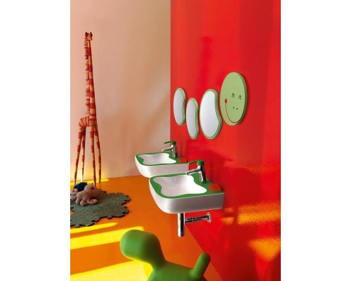 Раковина Laufen Flora Kids 45 8.1503.1.072.104.1 Белая Зеленая