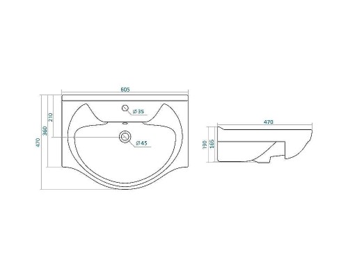 Раковина Onika Santek Байкал 60 1WH109652 Белая