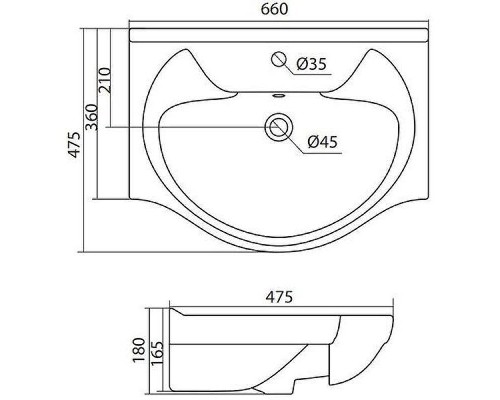 Раковина Onika Santek Байкал 65 1WH109651 Белая