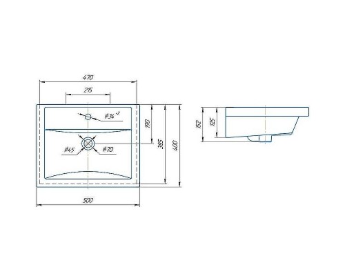 Раковина Onika Kirovit Фостер 50 4630055557578 Белая