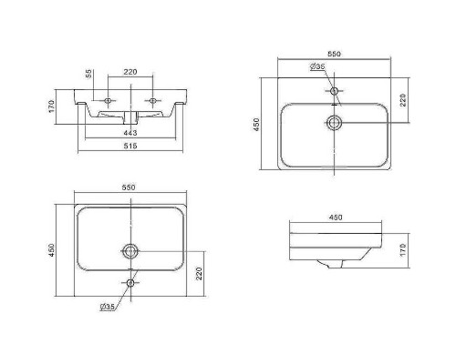 Раковина Onika Santek Адриана 55 1WH501620 Белая