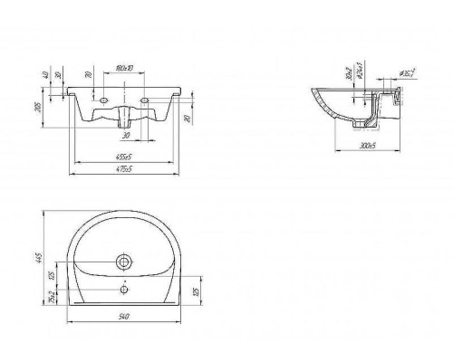 Раковина Onika Cersanit Erica 55 UM-ERI55/1 Белая