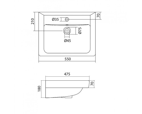 Раковина Onika Santek Тигода 55 1WH302126 цвет Белый