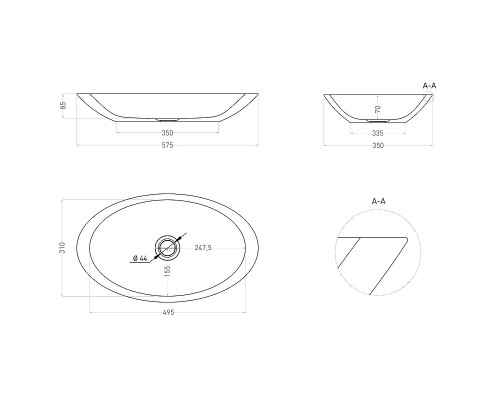 Раковина-чаша Salini Callista 02 58 1101102G Белая глянцевая