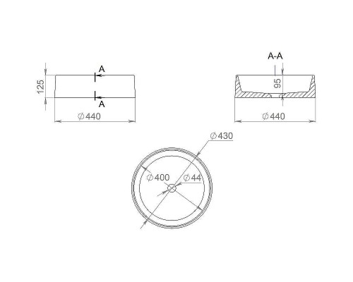 Раковина-чаша Salini Gloria 01 44 1102201M Белая матовая