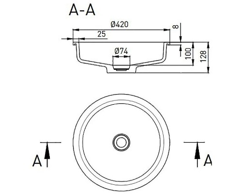 Раковина Salini Marea 04 42 1802204M Белая матовая