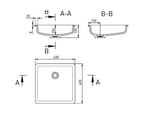 Раковина Salini Marea 07 42 1802207M Белая матовая