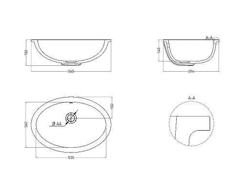 Раковина Salini Marea 12 56.5 1101109M Белая матовая