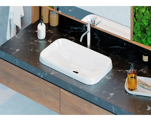 Раковина Sanita Luxe Infinity Inside 60 WB.IN/Infinity/60-N/WHT.G/S1 цвет Белый