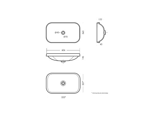 Раковина Sanita Luxe Infinity Inside 60 WB.IN/Infinity/60-N/WHT.G/S1 цвет Белый