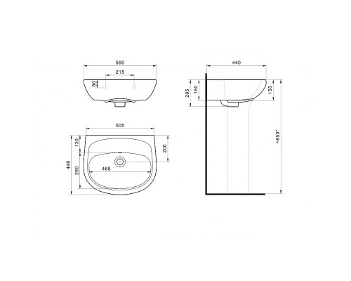 Раковина Santek Анимо 55 1WH110499 цвет Белый