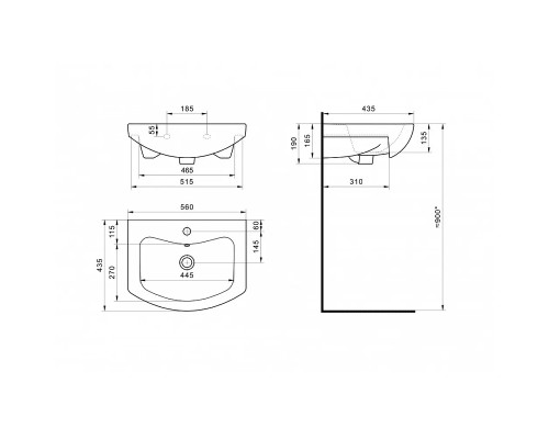Раковина Santek Балтика 55 1WH501702 цвет Белый