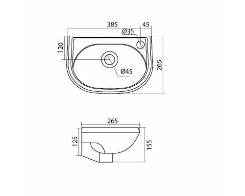 Раковина Santek Бриз 40 R 1WH110445 Белая