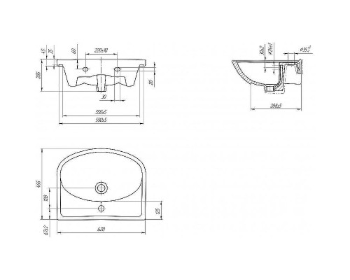 Раковина Stella Polar Cersanit Erica 60 UM-ERI60/1 Белая